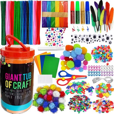 MOISO Arts and Crafts Supplies for Kids with Idea Book- Craft Art Supply Kit for Toddlers Age 4 ...