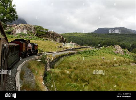 Welsh Highland Railway steam train runs from Porthmadog to Caernarfon ...