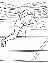 A Tennis Player Is Running On The Court coloring pages For Kids And  sketch template
