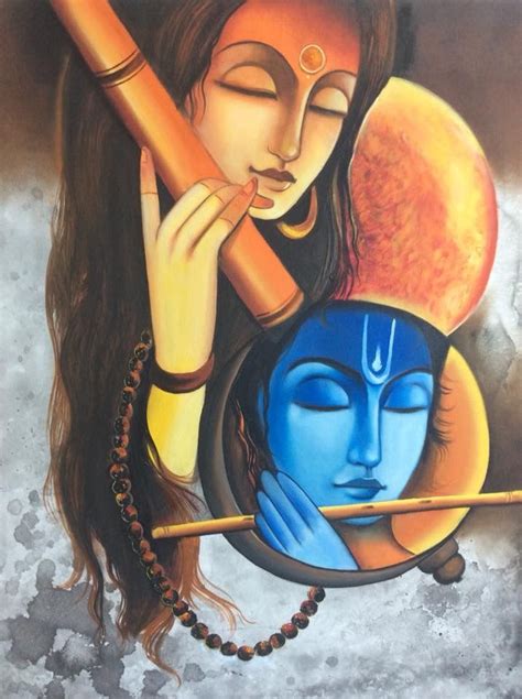 Radha krishna modern art contemporary art abstract acrylic painting – Artofit