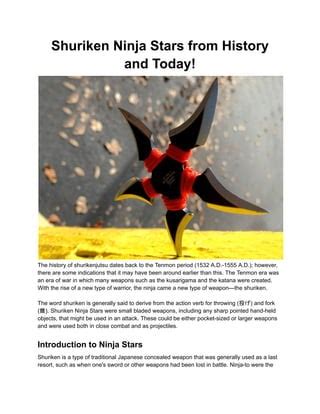 Shuriken Ninja Stars from History and Today! | PDF