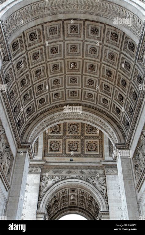 View of the inside of the arched roof of the Arc de Triomphe in Paris France Stock Photo - Alamy