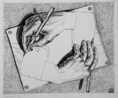 Drawing Hands Escher at PaintingValley.com | Explore collection of Drawing Hands Escher