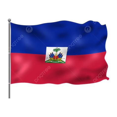 Haiti Flag Flutters With A Pole, Haiti, Flag, Blue Red PNG Transparent ...