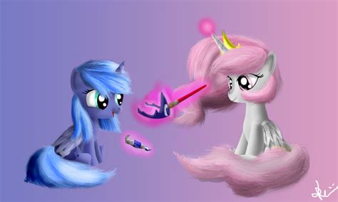 Young Celestia and Luna by Bronyontheway on DeviantArt