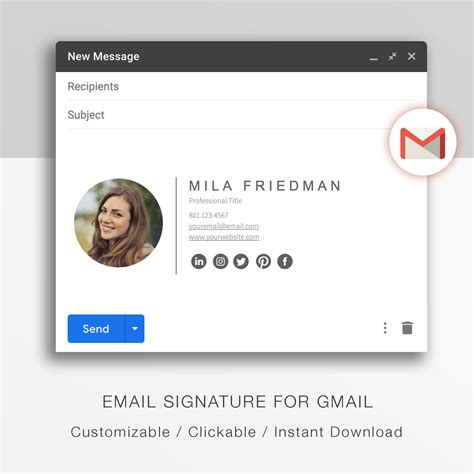 Gmail Email Signature Template. A Modern Email Signature - Etsy Ireland