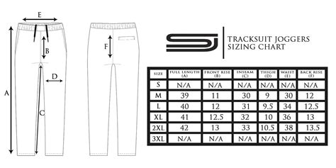 Tracksuit Joggers size chart – Straightjacket