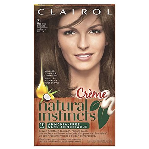 Clairol Natural Instincts Hair Color Creme 21, Chocolate Creme, Medium Brown 1 Kit (Pack of 4 ...