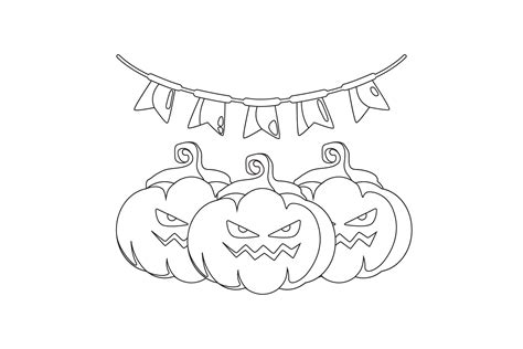 Halloween Pumpkin Vector Line Style Graphic by myplumpystudio · Creative Fabrica