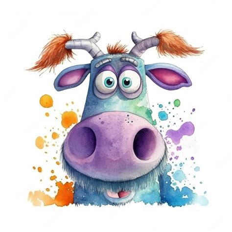 Premium Photo | Watercolor illustration of a cow. watercolor ...