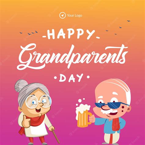 Premium Vector | Beautiful design of happy grandparents day banner template