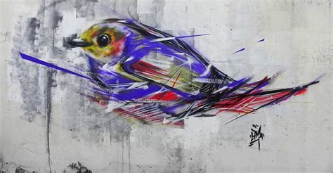 Graffiti Birds Emerge in Brazil Through Fragmented Lines