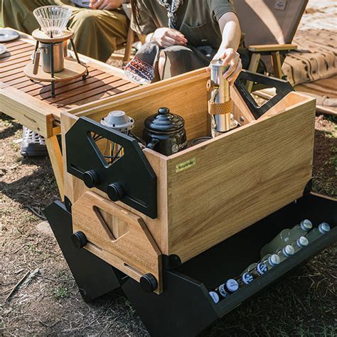 Camping Storage Box - Okoume wood - Yellow - Black - ApolloBox