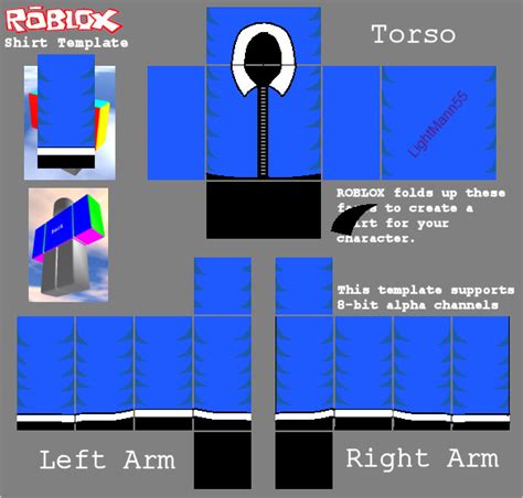 Roblox Blue Polo Shirt Template