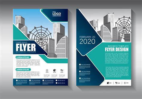 corporate flyer business template with diagonal design 692641 Vector Art at Vecteezy