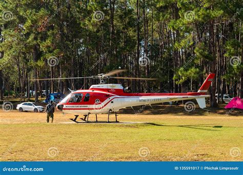 Airbus Eurocopter AS350 Helicopter Ready To Take Off from Helipad ...