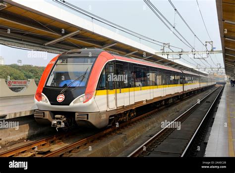 Shanghai metro line 3 at Shilong road station, Shanghai, China Stock ...