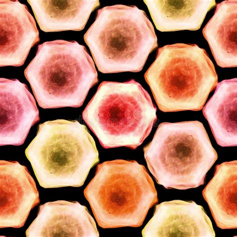 Watercolor Hexagon Grid Seamless Pattern Stock Illustration ...