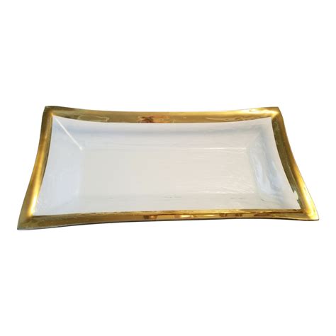 Annieglass Roman Vintage Collection Tray - Signed | Chairish