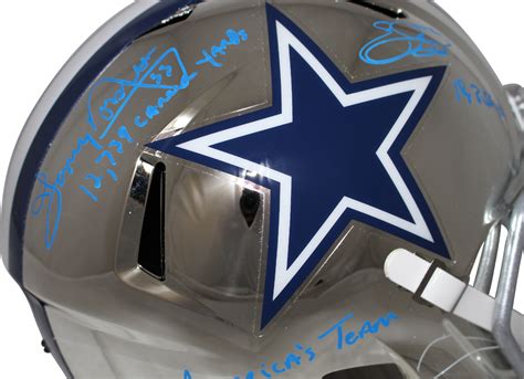 Emmitt Smith/Tony Dorsett Signed Dallas Cowboys Chrome Replica Helmet ...