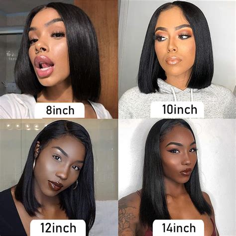 10 12 14 Inch Short Bob Wigs Lace Closure Wigs Straight | Etsy