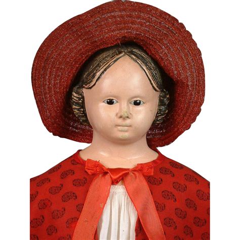 Early 30" Antique Glass Eyed Greiner Paper Mache Doll~Clean Condition! from ...