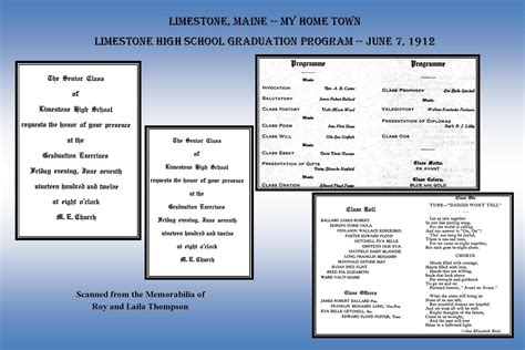 Limestone, Maine -- My Home Town: Limestone High School Graduation Programs -- June 7, 1912