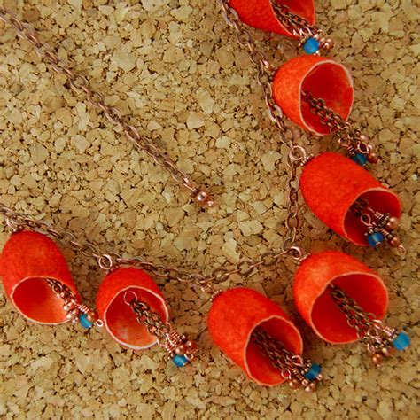 Orange Silk Cocoon Necklace | Silk Cocoon Jewelry collection… | Flickr