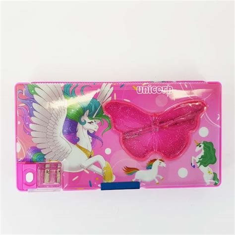 Pink Unicorn Pencil Case with Sharpener & Pencils - Factory Plaza ...