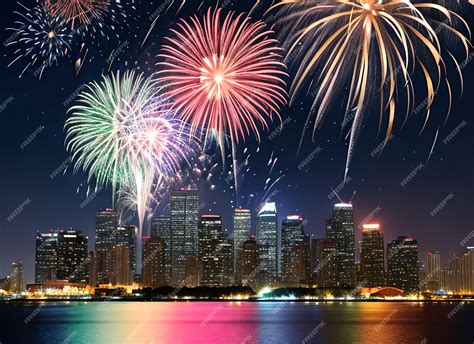 Premium Photo | Happy new year 2024 fireworks background