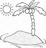Desert island Cartoon coloring Page Stock Vector By ©izakowski 46391005 sketch template