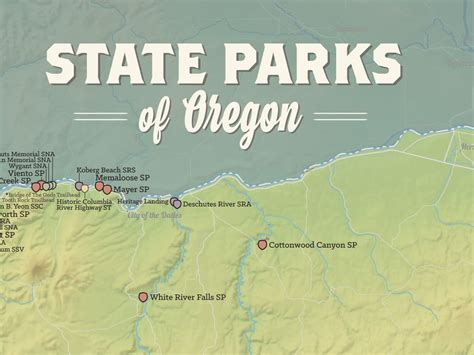 Oregon State Parks Map 18x24 Poster - Best Maps Ever