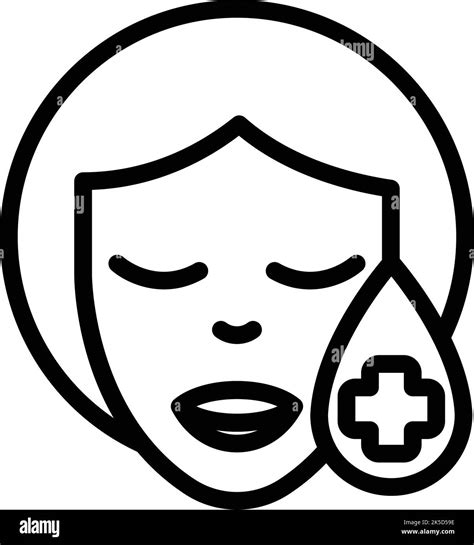 Face skin medical help icon outline vector. Health disease. Acne scar ...