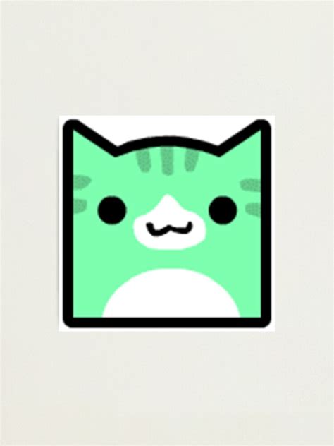 Lámina fotográfica «Cubo de gato de icono de Juniper Geometry Dash» de ...