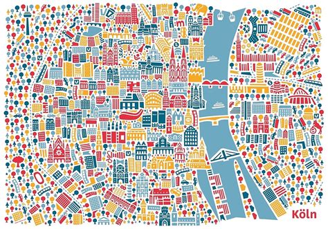 "Cologne City Map Poster" by Vianina | Redbubble