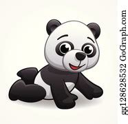 5 Cartoon Baby Panda Character Crawling Vector Clip Art | Royalty Free - GoGraph