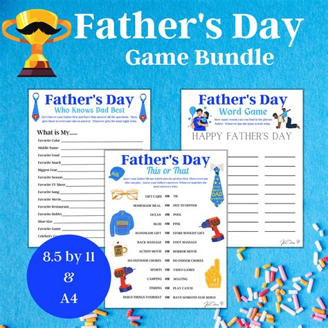 Father's Day Game Bundle Printable Family Games 12 - Etsy