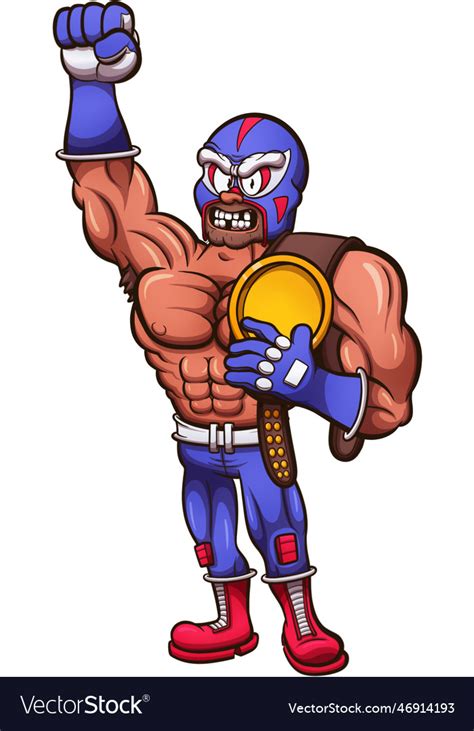 Cartoon mexican wrestler Royalty Free Vector Image