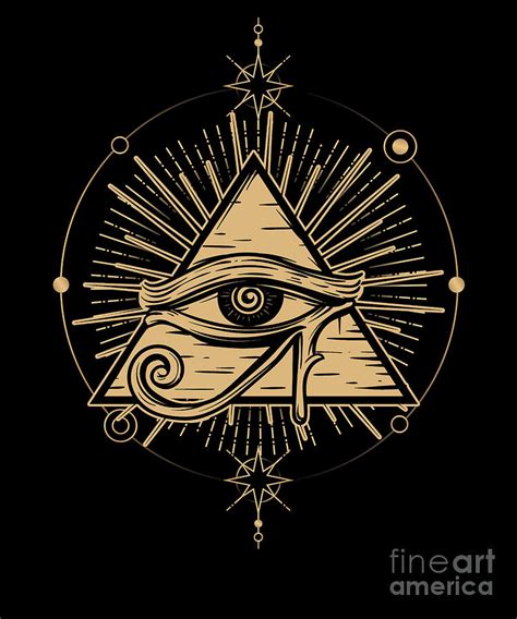 Illuminati Symbol Masonic Triangle Conspiracy Planets Gift Digital Art ...