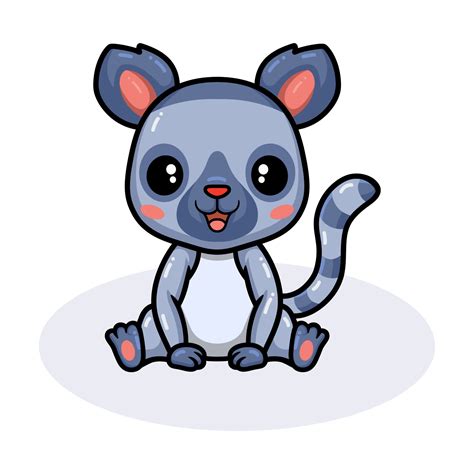 Cute little lemur cartoon sitting 10382054 Vector Art at Vecteezy