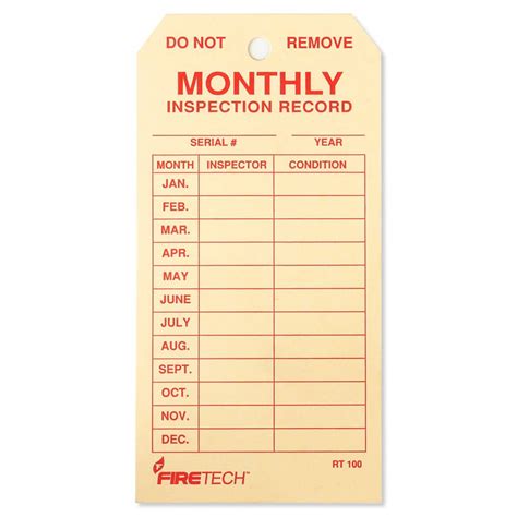 Free Printable Fire Extinguisher Inspection Tags - Printable Form, Templates and Letter