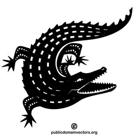 Alligator vector silhouette | Public domain vectors