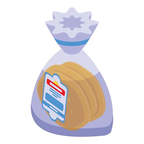 Pita bread package icon, isometric style 15647464 Vector Art at Vecteezy