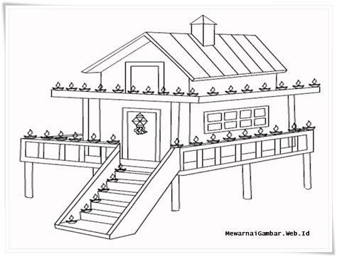 Gambar Mewarnai Anak Rumah Adat – √13 Gambar Mewarnai Rumah Adat Untuk ...