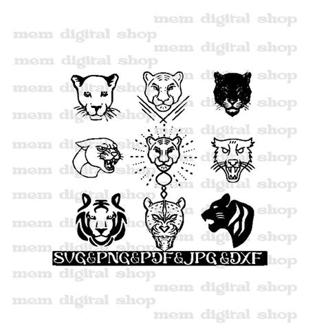 Panther Svg Bundle,leopard Svg,tiger Svg,animal Svg Bundle,panther Face ...