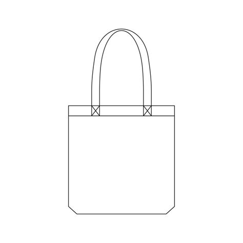 Template tote bag vector illustration flat design outline clothing ...