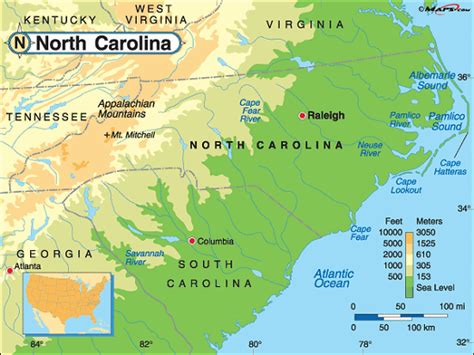 North Carolina Base and Elevation Maps