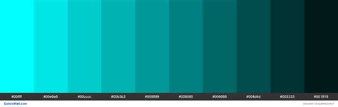 Shades of Cyan #00FFFF hex color - ColorsWall