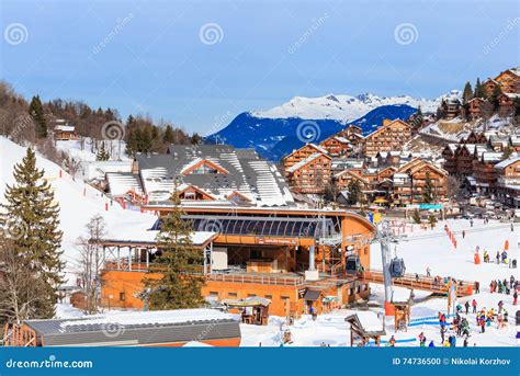 Meribel Ski Resort, Meribel Village Center (1450 M) Editorial Image - Image of center, saulire ...