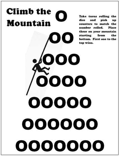 Climb the Mountain (word doc) Dice game | Math, Math problem solving ...